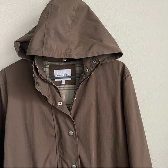 Steven Alan Hooded Front Zip Rain Coat Jacket - Picture 2 of 7